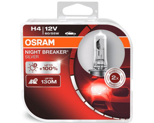 Лампа OSRAM H4 +100, 12V